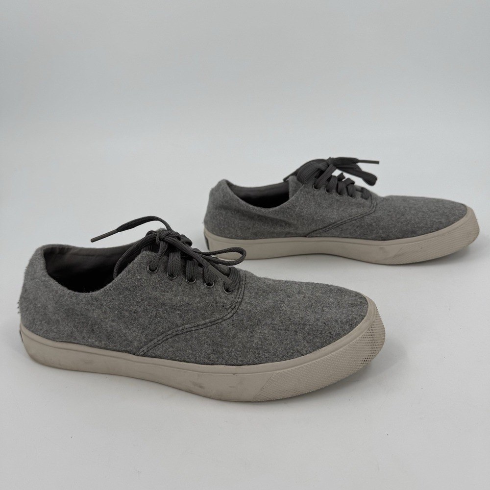 Sperry Men's 8 Gray Wool Felt Lace Up Casual Sneakers Deck Shoes